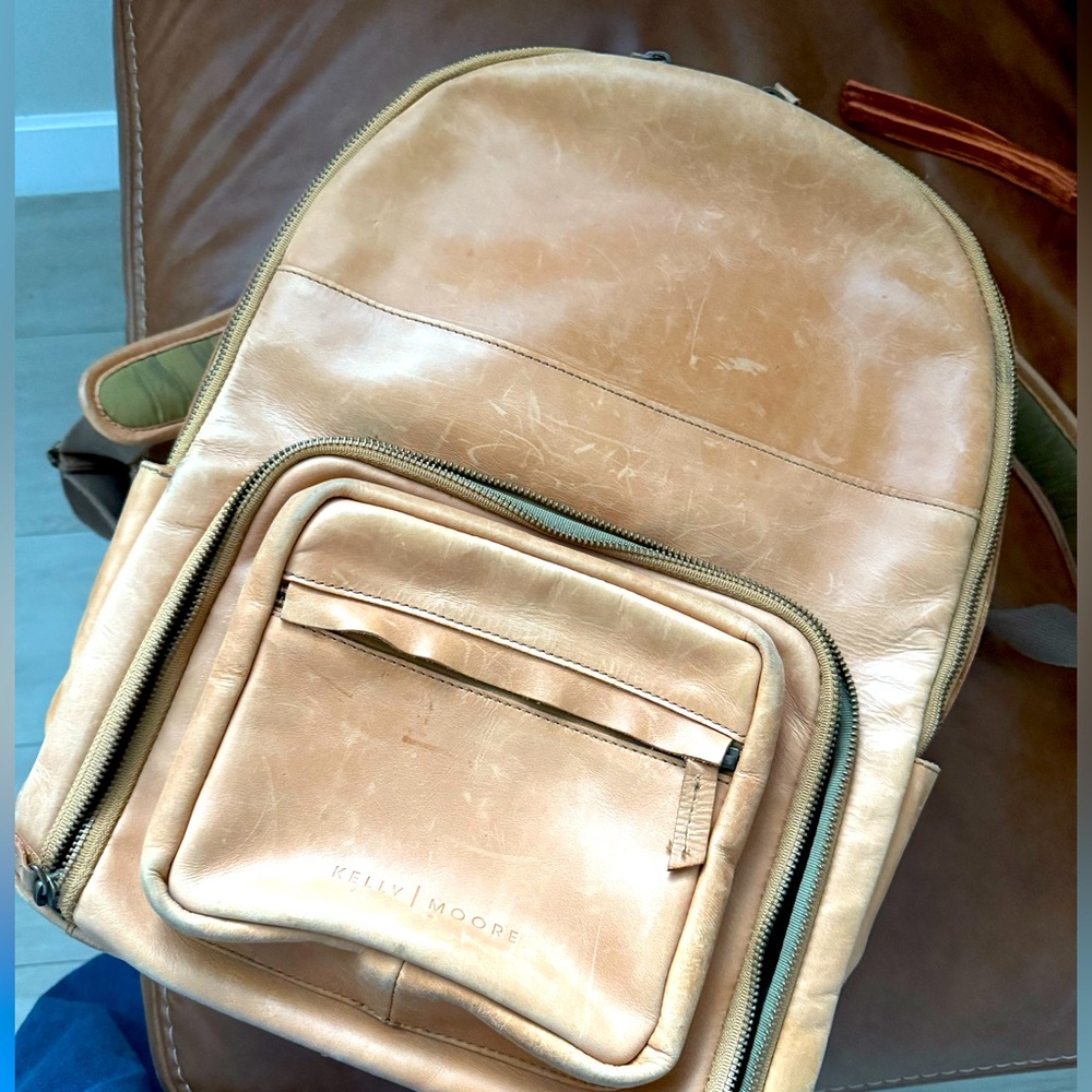 Kelly Moore leather camera backpack